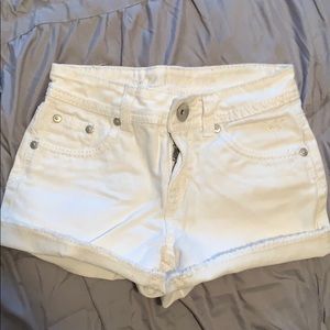Justice girls white jean shorts